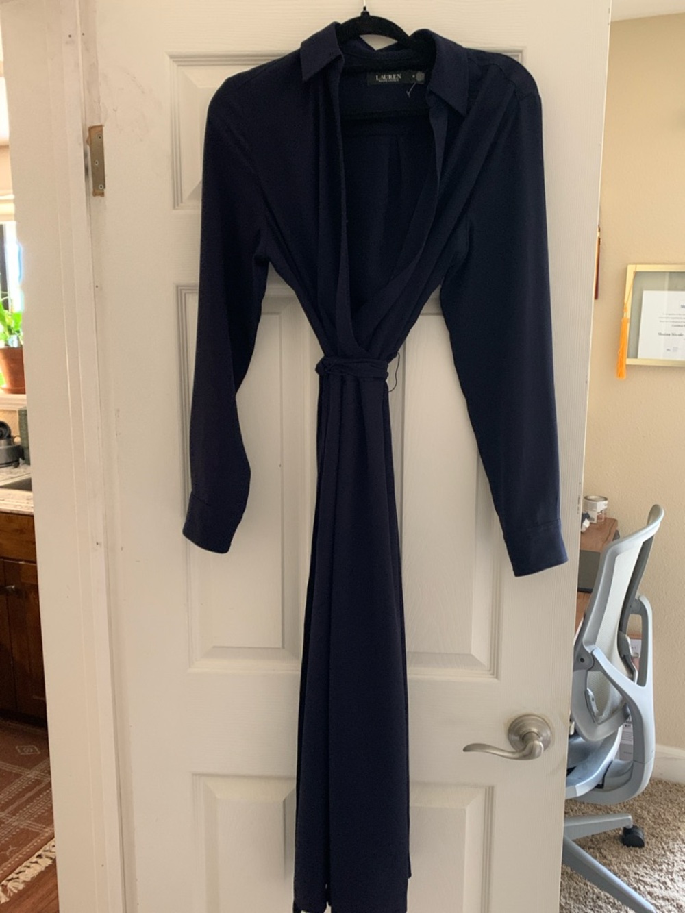 Lauren Ralph Lauren Dark Navy Wrap Shirt Dress with Tie | Worn Once